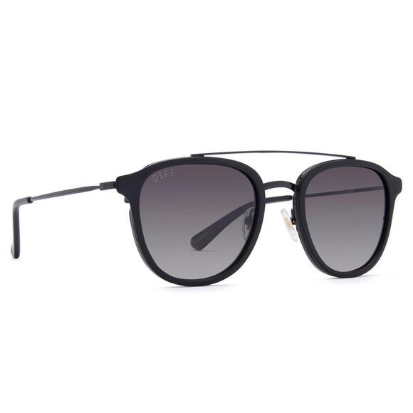 DIFF Camden Matte Black Grey Gradient Polarized Sunglasses - Picture 1 of 5